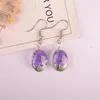 Dangle Earrings Fashion 4 Colors Creative Plant Dry Dried Real Flower Earring Woman Jewelry Drop Glass Ball Pressed Gift