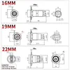 Akıllı Ev Kontrolü 2No2NC 16/19/22mm Su Geçirmez Metal Push Düğme Anahtarı LED Işık Anlık Araç Motor Gücü 3/6/12/2220V Gümüş 1NO1NC