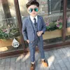 Baby Boys Wedding Party Costume Blazer Vest Pants Dzieci Formalne garnitury Dress School School Studia Suite Teenage Ceremony Suit 240130