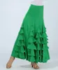 Stage Wear Women Modern Dance Skirt Long Ruffle Ballroom Skirts Standard Flamenco Costume Spanish Dress Waltz