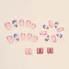 Faux ongles rose faux carré avec décor de paillettes durable ne se fendant jamais confort pour les femmes et les filles salon de manucure