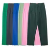 TRAF-pantalones de cintura alta para mujer, ropa de oficina a la moda, trajes formales, pantalones tipo lápiz, negro, rosa, blanco, 240123