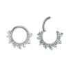 QM 1PCS ASTM 36 Fashion Zircon Clicker Hoop Nose Ring Earrings Body Piercing Jewelry 240130