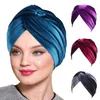 Vêtements ethniques Foulard Luxe Soft Velvet Turban Stretch Chapeau Cross Twist Cap Chemo Caps Headwrap Bandeaux Chapeaux Musulmans Chapeaux