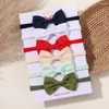 Hårtillbehör 5/6st flickor fast färg bowknot pannband för baby barn Grogrin Ribbon Headwear Bands Spädbarn grossist