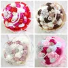 Wedding Flowers Bride Holding Flower Handmade Korean Bridal Bouquet De Mariage Polyester Bouquets Pearl Crystal Beaded