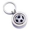 Keychains 10st Basketball Golf Keychain Metal Keyring Rotary Football Pendant Accessories Gift J148