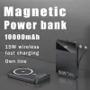 15w carregador magnético sem fio power bank 10000mah bateria externa de carregamento sem fio para iphone 14 13 12 pro max display led