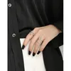 Flossen glänzende unregelmäßige S925 Sterling Silber Open Ring Glattes Zweig für Frauen für Frauen Fingerschmuck 240125