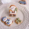 Bakformar jul jultomten snögubbe cookie cutter nordisk stil xmas bow bil mönster kex kex stämpel socker hantverk isbildning verktyg
