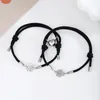 Bracelets de charme Spider Net Magnétique Coeur Pendentif Couple Bracelet Pour Amoureux Amitié Tresse Corde Aimant Réglable Halloween Bijoux