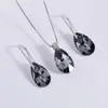 Baffin oryginalne kryształy z Austrii Zestawy biżuterii srebrne gruszki w zawieszki Naszyjnik Dangle For Women Christmas 240122
