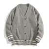 British Retro Cardigan Sweater Korean Harajuku Academic Knitted Pullover Hip Hop Streetwear Loose Knitwear Tops 240130
