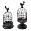 Bougeoir en métal rétro Simple, ornements de Cage à oiseaux en fer forgé, décorations douces, accessoires de dîner légers romantiques 240125