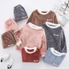 Winter Kinderen Pyjama Sets Warme Pyjama voor Herfst Peuter Jongens Dikker Meisjes Nachtkleding Flanel Baby Thermisch Ondergoed Pakken 240130