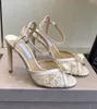 24S Luxury Brand Donna Sacora Sandali Scarpe Perle Perline di cristallo Tacco alto Caviglia con cinturino Abito da sposa Party Lady Gladiatore Tacchi Sandali EU35-43 Con scatola