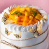 Suprimentos festivos toppers de bolo borboleta decorações de aniversário 12 peças 3 tamanhos para chá de bebê decoração de festa de casamento