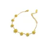 Bracelets de cheville 2023 Mode 18 carats plaqué or en acier inoxydable marguerite fleur cheville plage pieds nus sandale pied bijoux pour femmes fille YQ240208