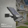 Lâmpada de parede PIR Motion Sensor Solar LED Light Waterproof Spotlight Iluminação externa para