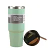 Rvs Tuimelaars Kolf 30 oz 20 oz Reizen Koffiemok Dubbelwandige Thermos Auto Kopjes Waterfles Isolatie stro Cup 240122