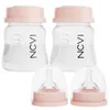 NCVI母乳貯蔵ボトル乳首と旅行キャップのあるベビーアンチコリックBPA無料47oz140ml 2カウント240131