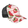 Boll Caps Watermelon 3D Print Curved Brim Mesh Baseball Cap Casual Sun Hat For Men Women