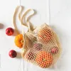 2Pcs Reusable Fruit Vegetable Grocery Bags Storage Bag for Kitchen Mesh Storage Bag Portable Shopping Bags Tote Handle Bags 240125