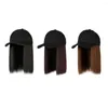 Ball Caps Baseball Wig Hat Brown Light Black Short Straight High Women Hair With Temperature Cap N9I0