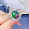 Cluster Rings Lovely Ladies 925 Silver Natural White Opal Ring Classic Engagement Luxury Oval Wedding for Women