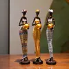 Northeuins Resin Retro African Black Womens Statue Art Figurines Figurines Oraments Home Living Room Bedroom Desktop Decor Items 240130