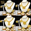 ANIID Luxury Dubai Gold Color Africa Jewelry Set Round Shape Pendant Necklace Earrings Sets For Women Girl Jewellery Party Gift 240123