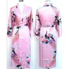 Women Solid Royan Silk Srabe Ladies Satin Pama Bielizna śpiąca Kimono Bath Suknia PJS 17 Kolory#3699