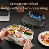 Electric Heated Lunch Boxes Stainless Steel Food Insulation Bento Lunch Box Home Portable Keep Warm Lunch Box with Storage Bag 240118