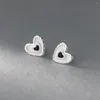 Boucles d'oreilles en argent Sterling S925 pour fille, Gel goutte de cœur avec Design d'amour, cadeau délicat et doux pour amoureux, bijoux
