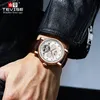 T867C TEVISE Vollautomatische mechanische Uhr Herren Business Fashion Herren mechanische Uhr wasserdichte Lederuhr Verkauf 240123