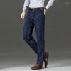 Calças de brim masculinas para homens estiramento masculino calças de cowboy calças elásticas trabalho wear 90s streetwear com bolsos em linha reta de alta qualidade denim baggy