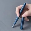 Hongdian 1851 Fountain Pen Beautiful Blue MilkywayパターンステンレスFニブビジネスオフィスライティングギフト学用品240124