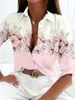 Женские блузки с принтом павлина, повседневная свободная рубашка 2024, осенние винтажные рубашки большого размера и модные элегантные топы