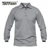 Tacvasen Men Tactical Tshirts Work Polos Summer Quick Dry Tshirts Långärmad lättvikt Pique Jersey Golf Tshirts Tee Tops 240123