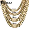 TOPGRILLZ collier Bracelet ensemble 8101214MM acier inoxydable or Miami chaîne cubaine Hip Hop mode bijoux cadeau pour hommes 240119