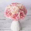 Decorative Flowers 5 Heads Rose Cored Peony Single-head Imitation Manufacturers Home Decoration Wedding Bouquet Holder Artificial Flower