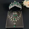 Colar brincos conjunto de cristal barroco gota de água nupcial strass tiaras coroa para noiva festa de casamento jóias