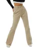 Women's Pants High Waist Jeans Ladies Casual Trousers Khaki Cargo Loose Denim Wide Leg Flare With Pockets