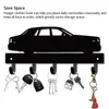 Decorative Plates Bathroom Front Door Car Shape Key Holder Storage Rack Decoration With Hooks Multifunction Iron Art Wall Mount Black Office