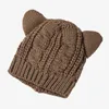 Gorras de bola Sombreros para lana Sombrero de punto Invierno Mujeres Grueso Cálido Forrado Clima frío Cap Big Pun Color Sólido Casual