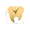 Zegar ścienny Zegar lustra w kształcie zęba Nowoczesny klinika dentystyczna cicha dekoracyjna biuro dentysta akryl akrylowy