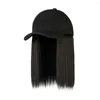 Berretti da baseball Parrucca da baseball Cappello Marrone chiaro Nero Corto dritto Capelli alti da donna con cappuccio termico N9I0