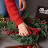 Dekorative Blumen 1/10PCS Weihnachten Simulation Schaum Rote Beere Künstliche Spieße Für Baum Ornamente DIY Handwerk Girlande Dekoration