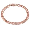 Link Bracelets MxGxFam ( 19.5 Cm 6 Mm) Rose Gold Color Weave Chain For Men Women Fashion Jewelry Lead And Nickel Free