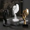 Resin Abstract Statue Desktop Ornaments Sculpture Figurines Face Character Nordic Light Luxury Art Crafts Office Home Decor 240123